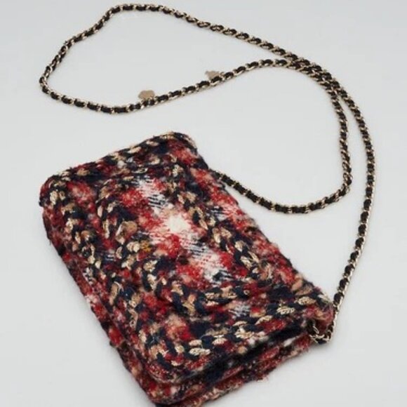 Chanel Red Multicolor Tweed Charms WOC Clutch Bag - Picture 3 of 12